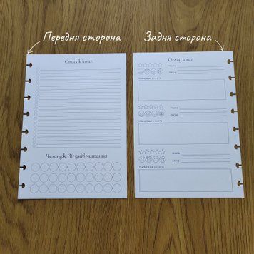 Аркуш для планера: Список книг і огляд книг AJ2017 фото